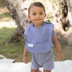 Mess-proof Easy Bib 2-pack - Blue / Taupe