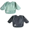 Mess-proof Full Sleeve Bib 2 Pack - Sage / Charcoal