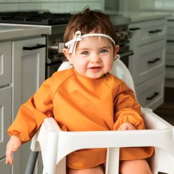 Mess-proof Full Sleeve Bib 2 Pack - Sand / Cinnamon