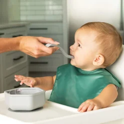 Mess-proof Silicone Pocket Bib - Olive Green