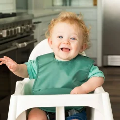 Mess-proof Silicone Pocket Bib - Olive Green