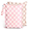 Mess-proof Wet Bags 2-Pack - Pink / Brown Checkers