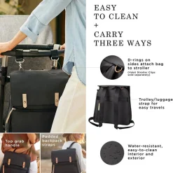 Meta Diapers Backpack - Black Matte Canvas