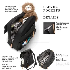 Meta Diapers Backpack - Black Matte Canvas