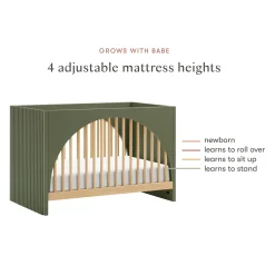 Moab 3-in-1 Convertible Crib - Olive/Ash