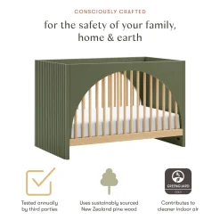 Moab 3-in-1 Convertible Crib - Olive/Ash