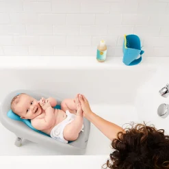 Moby Recline & Rinse Bather - Grey / Blue