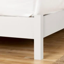Munich Double Platform Bed on Legs - Pure White