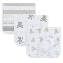 Muslin Burp Cloth 3-pack - Bear