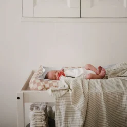 Muslin Changing Pad Cover - Natural Check