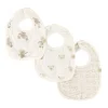 Muslin Set of 3 Milk Bibs -Teddy