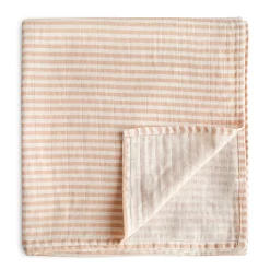 Muslin Swaddle Blanket - Natural Stripe