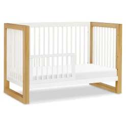 Nantucket 3-in-1 Convertible Crib with Toddler Bed Conversion Kit - Warm White / Honey
