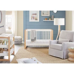 Nantucket 3-in-1 Convertible Crib with Toddler Bed Conversion Kit - Warm White / Honey
