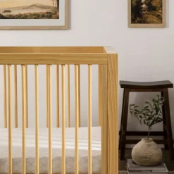 Nantucket 3-in-1 Convertible Crib with Toddler Bed Conversion Kit - Honey