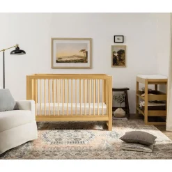 Nantucket 3-in-1 Convertible Crib with Toddler Bed Conversion Kit - Honey