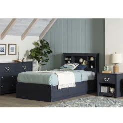 Navali Twin Bookcase Headboard - Blueberry