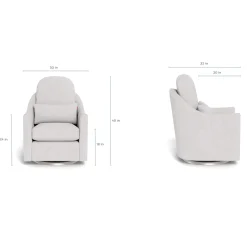 Nessa Rocking and Swivel Glider - Pebble / Steel