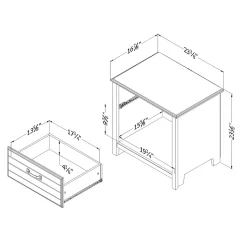 Nightstand Asten - Blueberry
