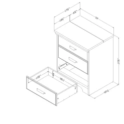 Nightstand Charging Station - Versa Weathered Oak