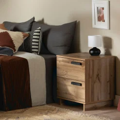 Nightstand with 2 Drawers - Cavalleri Nordik Oak