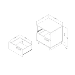 Nightstand with 2 Drawers - Cavalleri Pure White