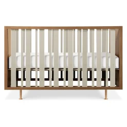 Novella Crib with Toddler Bed Conversion Kit - Stained Ash / Ivory