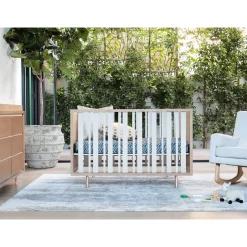 Novella Crib with Toddler Bed Conversion Kit - Stained Ash / Ivory