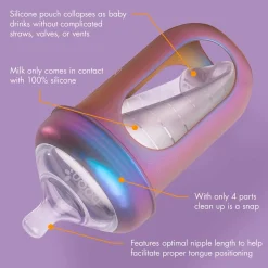 Nursh Silicone Bottle 8oz (3) - Metallic Colors