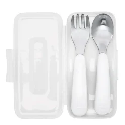 On-the-Go Fork & Spoon Set - Grey