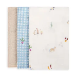 Organic Baby Muslin Blanket (3) - Farm