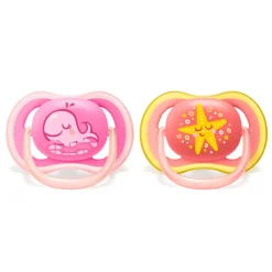 Orthodontic Pacifier 6-18m Ultra Air (2) - Pink