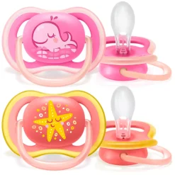 Orthodontic Pacifier 6-18m Ultra Air (2) - Pink