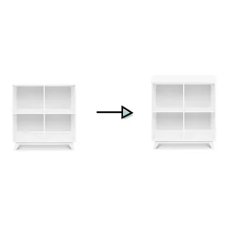 Otto Convertible Changing Table and Cubby Bookcase - White