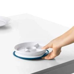 OXO Tot Stick and Stray Suction Divided Plate -Navy