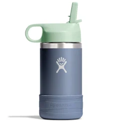 12oz Kids Wide Straw Bottle Grey/Green