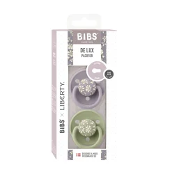 Pacifier Bibs (2) De Lux 0-36m - Liberty/Sage