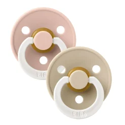 Pacifier Bibs (2) 0-6m - Blush / Vanilla (Size 1)