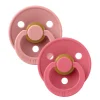 Pacifier Bibs (2) 0-6m - Dusty Pink/Coral (Size 1)