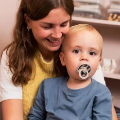 Pacifier Bibs 6-18m (2) - Block Sand Mix (Size 2)