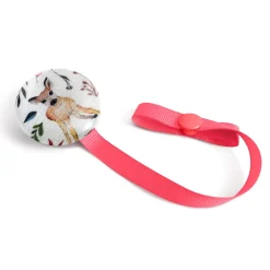 Pacifier Clip - Pink Deer