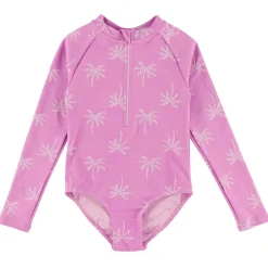 Palm Trees Long Sleeve Swimsuit 2-14