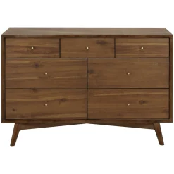 Palma 7-Drawer Double Dresser - Natural Walnut