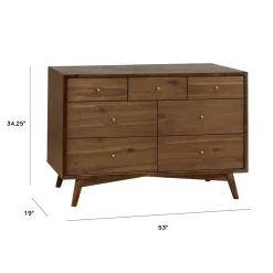 Palma 7-Drawer Double Dresser - Natural Walnut