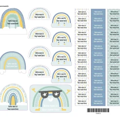 Peel And Stick Name Labels Rainbow - Blue