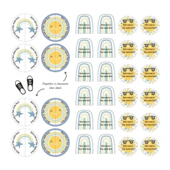 Peel And Stick Name Labels Rainbow - Blue