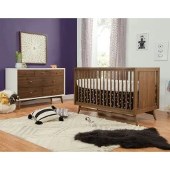 Peggy Mid-Century 3-in-1 Convertible Crib - Walnut
