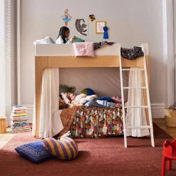 Perch Bunk Bed Full - Natural/ White