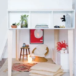 Perch Double Loft Bed - Natural/ White