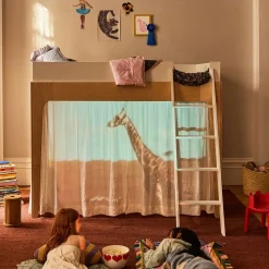 Perch Double Loft Bed - Natural/ White